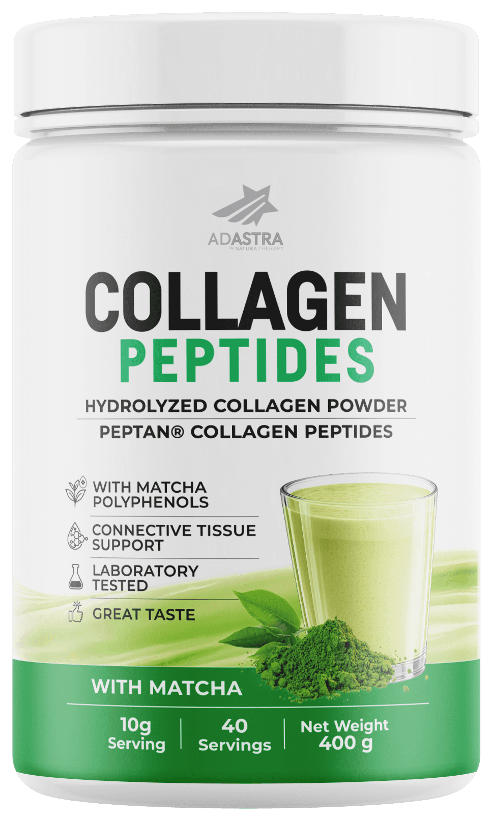 Matcha Collagen 400 г — колагенски пептиди со јапонска матча – Matcha | NaturaTherapy – природни додатоци во исхраната