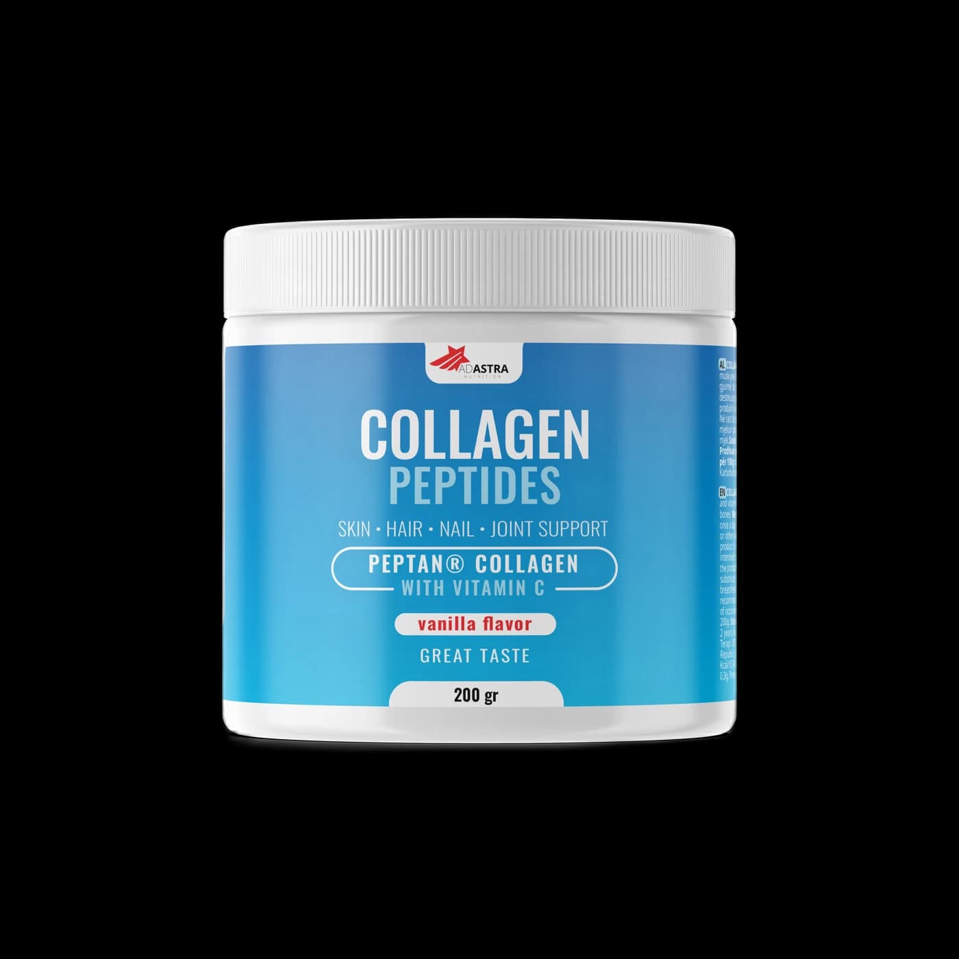 COLLAGEN PEPTIDES 200 г — колаген (старо бело-сино пакување) — Ванила – COLLAGEN | NaturaTherapy – природни додатоци во исхраната