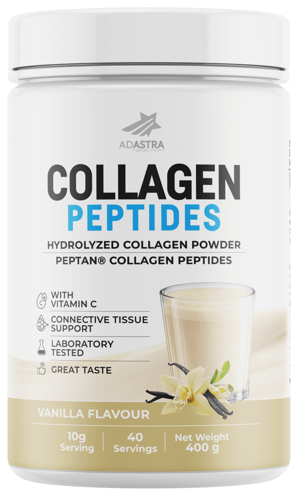 COLLAGEN PEPTIDES 400 г — колаген за кожа, зглобови и коски — Ванила – COLLAGEN | NaturaTherapy – природни додатоци во исхраната